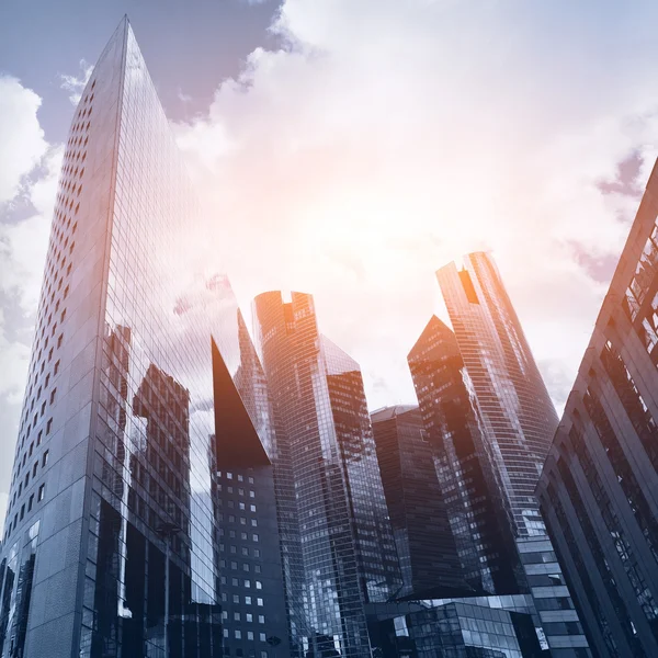 Business bakgrund med skyskrapor — Stockfoto