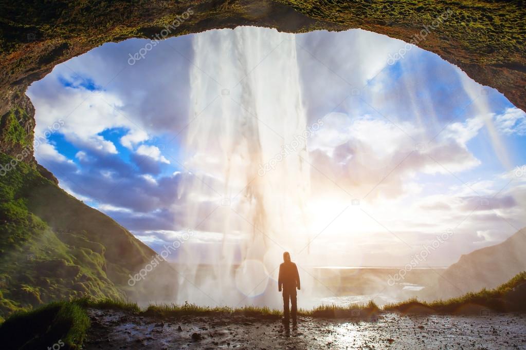 man enjoying amazing nature