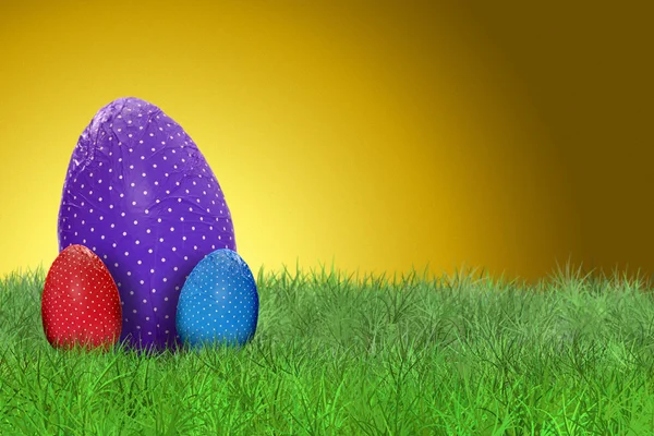 Happy Easter and golden background — Stock Photo, Image