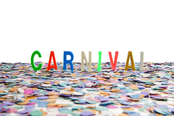 Carnaval confete e texto — Fotografia de Stock