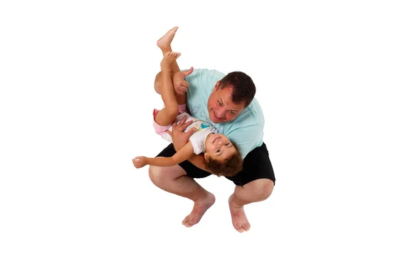 Brazilian father and daughter having fun — Stock Photo, Image