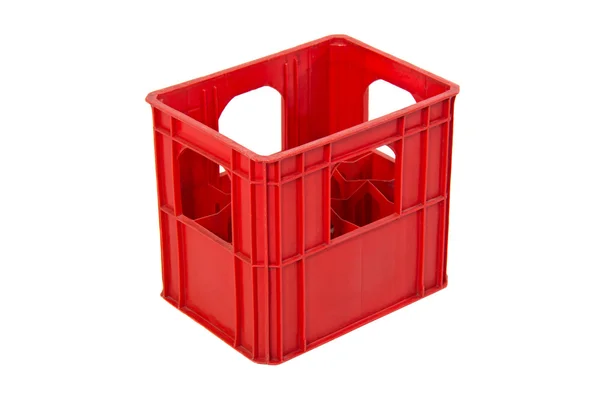 Red crate on white background — Stock Photo, Image