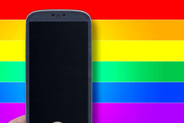 Smartphone mensaje LGBT — Foto de Stock