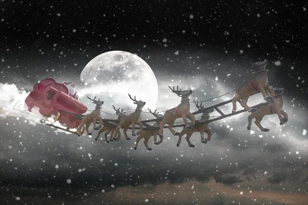 Babbo Natale sulle stelle blu — Foto Stock