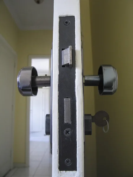 Door knob and hallway — Stock Photo, Image