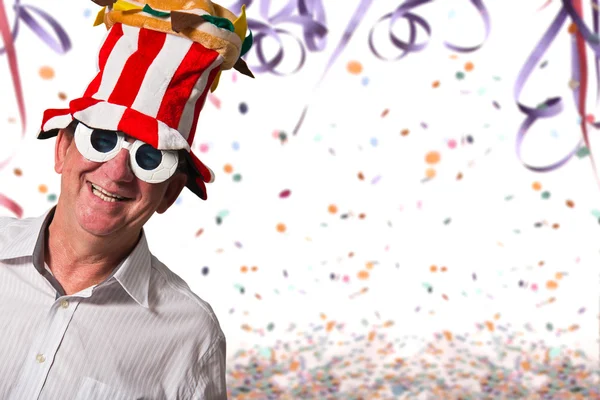 Homem feliz no Carnaval — Fotografia de Stock