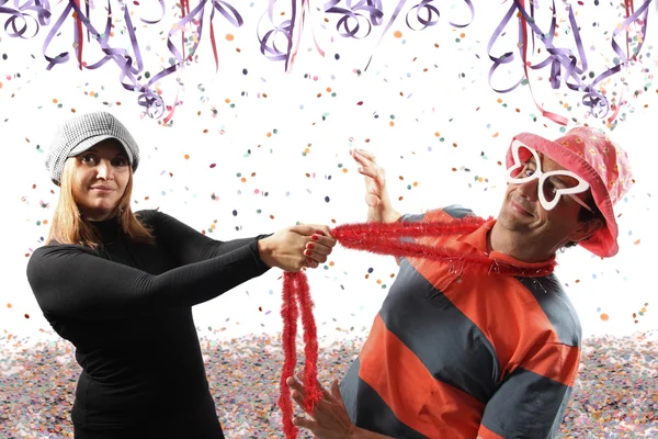 Couple playing Carnival — Stock Photo, Image