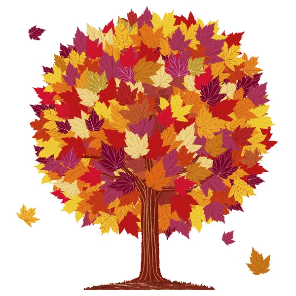Autumn leaf ball tree — Stock Vector