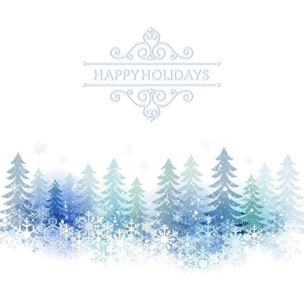 Holiday background with snow scenery — Stock Vector