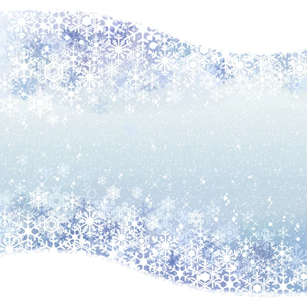 Fondo de invierno con paisajes de nieve azul — Vector de stock