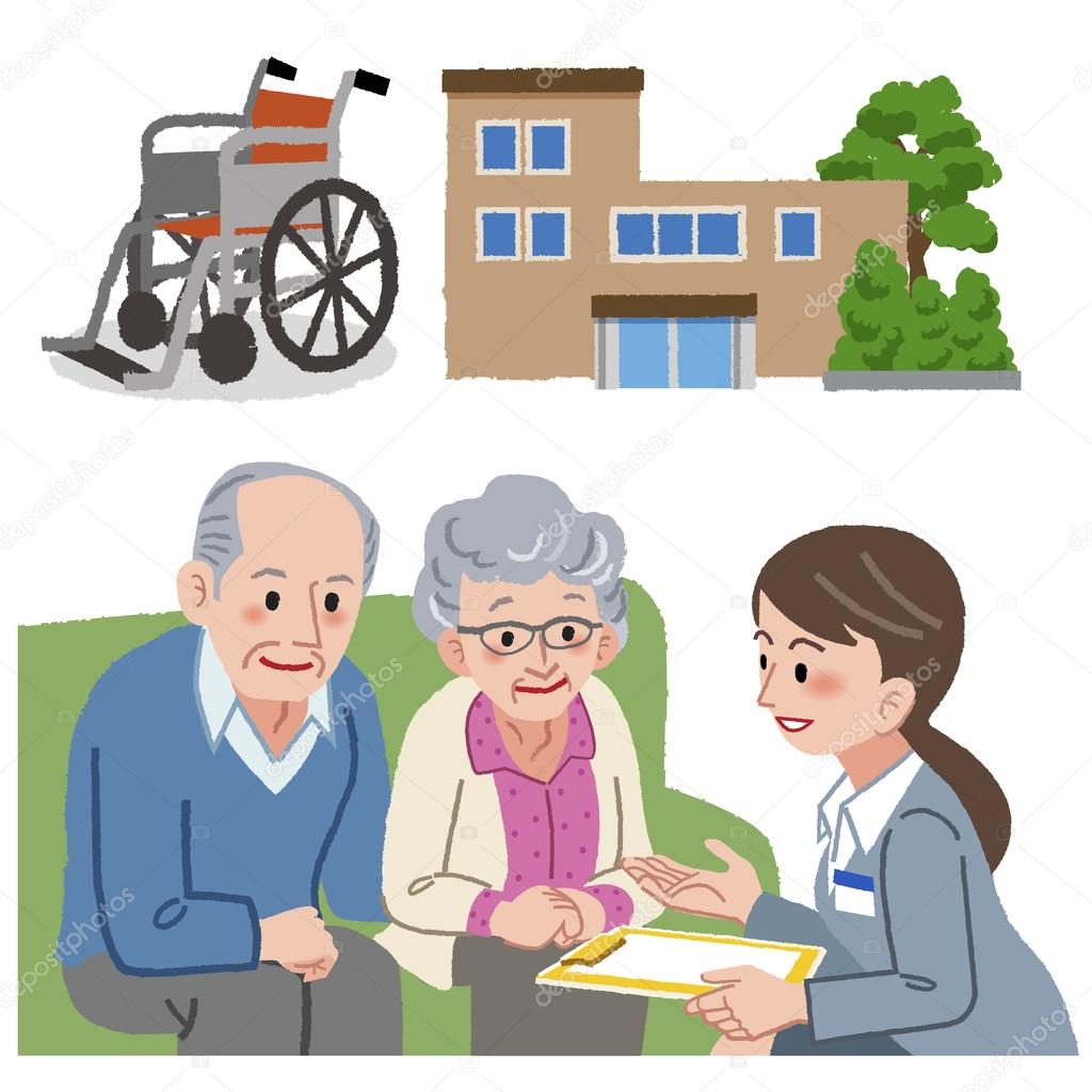 Elderly couple consults with Geriatric care manager. 