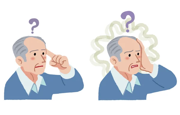 Senior man with gesture of having forgotten something — Stock Vector