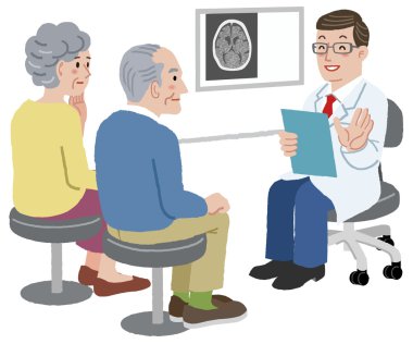Doktor onun hasta ve ailesi ile konuşmak