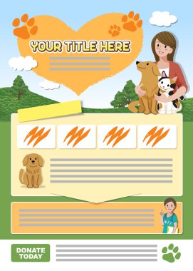 Animal leaflet design template  clipart