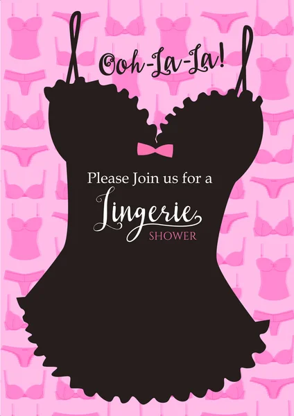 Lingerie douche invitation — Image vectorielle