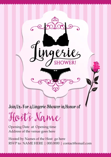 Lingerie shower invitation — Stock Vector