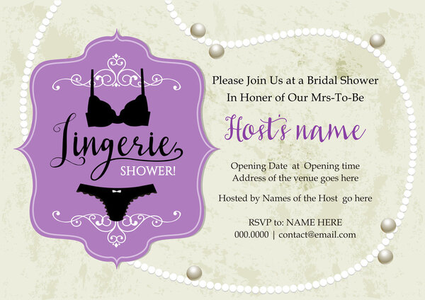 Lingerie shower invitation