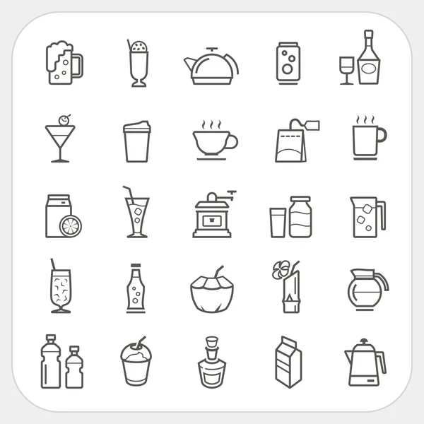 Conjunto de iconos de bebidas y bebidas — Archivo Imágenes Vectoriales