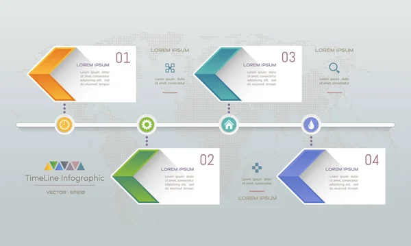 带有图标 进程图 向量Eps10示例的Infographics设计模板 — 图库矢量图片