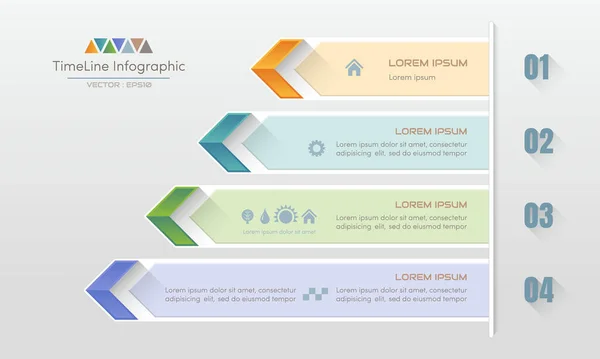 Infografika Tervezési Sablon Ikonok Folyamatábra Vektor Eps10 Illusztráció Jogdíjmentes Stock Vektorok