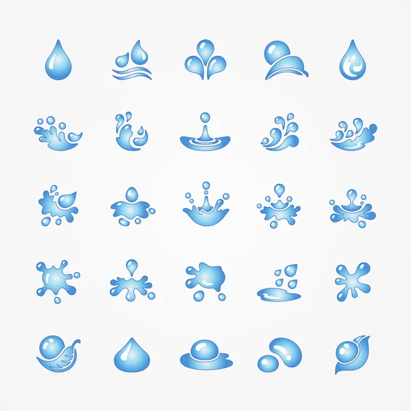 Water drop icons set — Stock Vector
