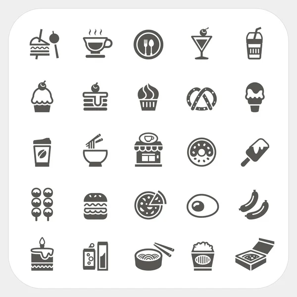 Conjunto de iconos de alimentos y bebidas — Archivo Imágenes Vectoriales