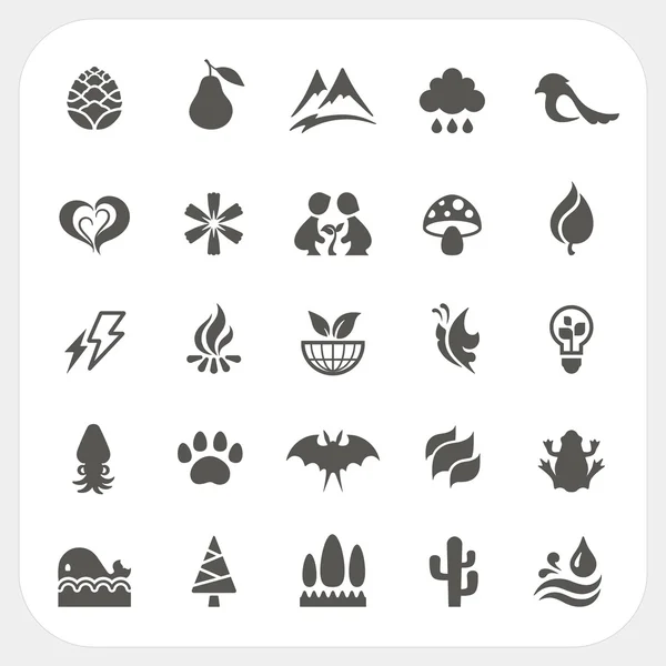 Conjunto de iconos de naturaleza — Vector de stock