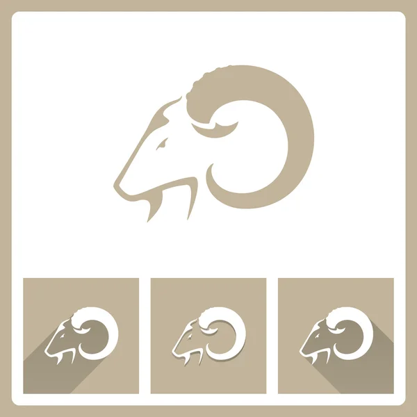 Ícones de cabeça de cabra — Vetor de Stock
