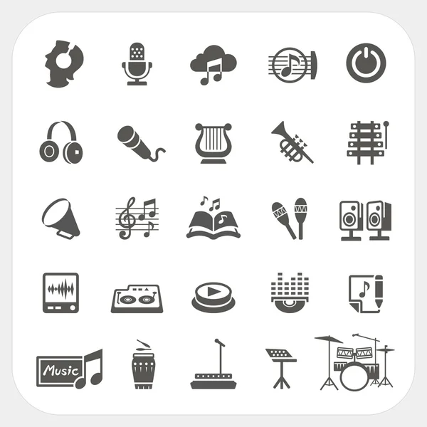 Muziek iconen set — Stockvector