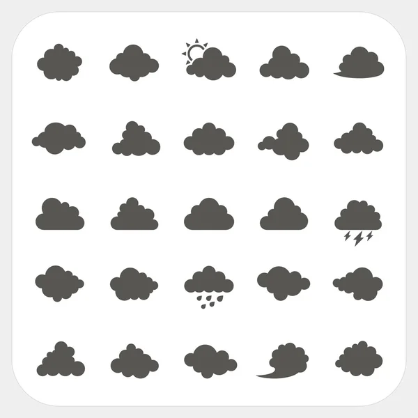 Cloud icons set — Stock Vector