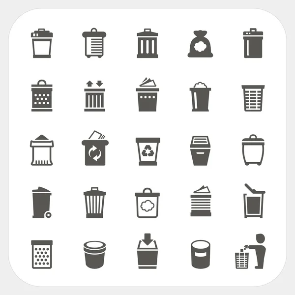 Prullenbak icons set — Stockvector