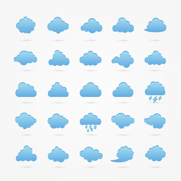 Wolkensymbole gesetzt Stockillustration