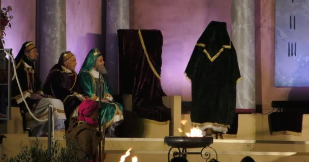Sanhedrin Annas Caiaphas — Stok video