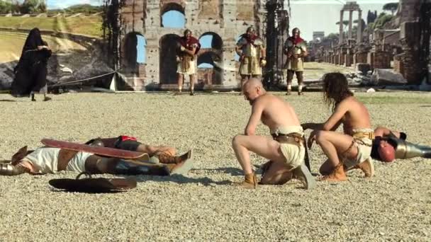 Die parcae und die römischen Gladiatoren — Stockvideo