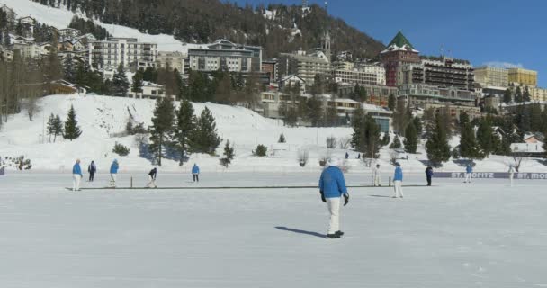 St. Moritz krykieta na lodzie — Wideo stockowe