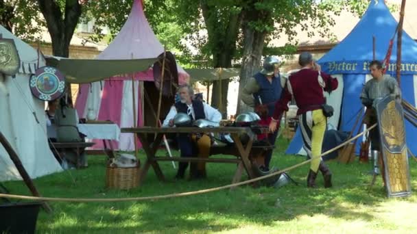 Campamento militar renacentista — Vídeo de stock