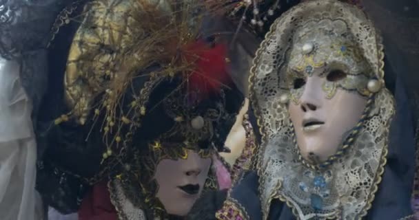 Bellissimo costume veneziano durante il Carnevale di Venezia il 16 febbraio 2015 a Venezia — Video Stock