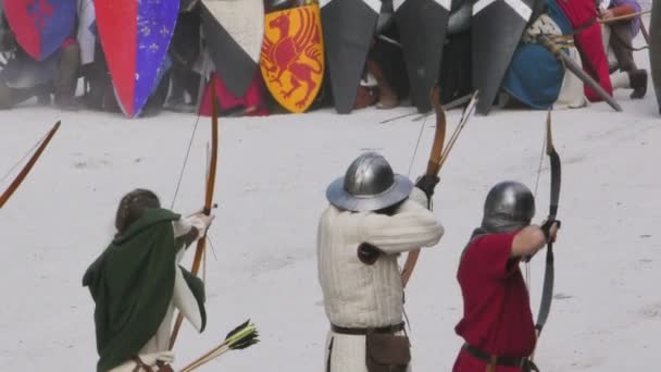 Exército medieval fechar — Vídeo de Stock