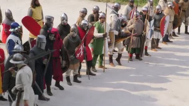 Medieval army close up — Stock Video