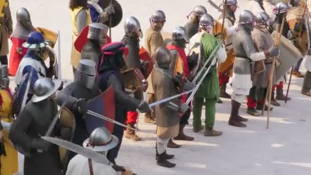 Medieval army close up — Stock Video