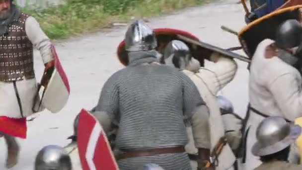 Medieval army close up — Stock Video