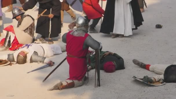 Μεσαιωνικό στρατό κοντά — Αρχείο Βίντεο