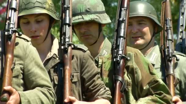 German soldiers marching — Stock Video