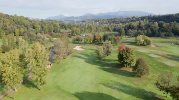高尔夫球场俱乐部空中景观 — 图库视频影像