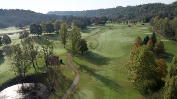 Campo de golfe Vista aérea — Vídeo de Stock