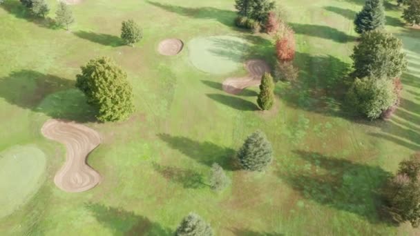 Golfplatz mit grüner Top-Aussicht — Stockvideo