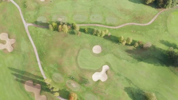 Golfplatz mit grüner Top-Aussicht — Stockvideo