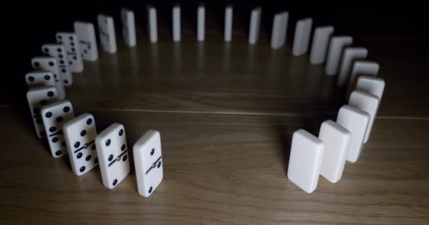 Domino Drop Stop Trägolv — Stockvideo