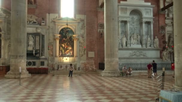 Basilica Frari i Venedig — Stockvideo