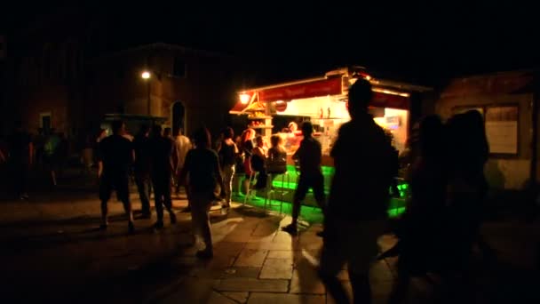 Touristes à Venise la nuit — Video